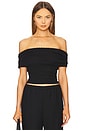 view 1 of 4 Off Shoulder Textured Knit Top in Black