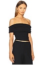view 2 of 4 Off Shoulder Textured Knit Top in Black