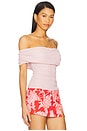 view 2 of 5 Off Shoulder Textured Knit Top in Pink