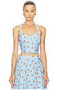 view 1 of 4 Janie Top in Blue Rust Polka Dot