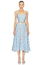 view 4 of 4 Janie Top in Blue Rust Polka Dot