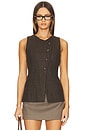 view 1 of 5 Sonja Vest in Brown Plaid