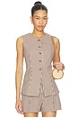 view 1 of 5 Karan Vest in Brown Checker