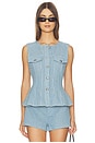 view 1 of 5 Noa Vest in Blue Denim