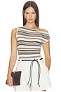 view 1 of 6 Sofia Sweater Top in Cream Brown Stripe