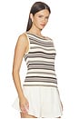 view 2 of 6 Sofia Sweater Top in Cream Brown Stripe