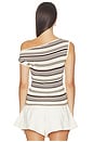 view 4 of 6 Sofia Sweater Top in Cream Brown Stripe