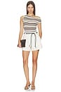 view 5 of 6 Sofia Sweater Top in Cream Brown Stripe