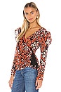 view 2 of 4 TOP MANCHES LONGUES LISSA in Red Gold Leopard
