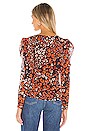 view 3 of 4 TOP MANCHES LONGUES LISSA in Red Gold Leopard