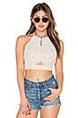 view 1 of 5 La Flor Halter Crop Top in Cream