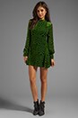 view 2 of 7 RUNWAY Wave Burnout Velvet Dress in Leaf Green