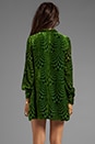 view 4 of 7 RUNWAY Wave Burnout Velvet Dress in Leaf Green