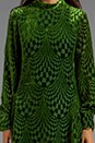 view 5 of 7 RUNWAY Wave Burnout Velvet Dress in Leaf Green