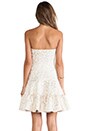 view 3 of 5 Metallic Daisy Jacquard Strapless Dress in Cream Multi