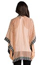 view 3 of 5 Parrot Print Chiffon Kimono in Coral Multi