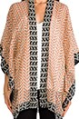 view 4 of 5 Parrot Print Chiffon Kimono in Coral Multi