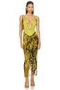 view 5 of 6 Santorini Sarong in Chartreuse Floral Print