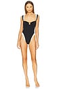 view 1 of 3 Cannes One Piece Swimsuit in Black & Ivory
