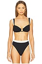 view 1 of 4 Cannes Bikini Top in Black & Ivory