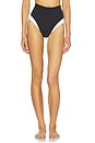 view 1 of 4 Cote D'azur Bikini Bottom in Black & Ivory