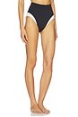 view 2 of 4 Cote D'azur Bikini Bottom in Black & Ivory