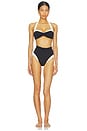 view 4 of 4 Cote D'azur Bikini Bottom in Black & Ivory