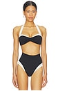 view 1 of 4 Cote D'azur Bikini Top in Black & Ivory