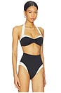 view 2 of 4 Cote D'azur Bikini Top in Black & Ivory