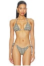 view 1 of 5 TOP BIKINI TRIANGULAR GILI in Navy & Gold Link Print