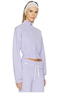 view 4 of 6 Gianna Zip Up Cardigan in Powder Blue