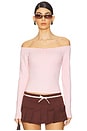 view 1 of 4 Off Shoulder Long Sleeve in Cherry Blossom