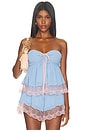 view 1 of 5 Misia Top in Powder Blue & Pink