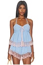 view 2 of 5 Misia Top in Powder Blue & Pink