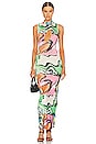 view 1 of 3 ROBE MAXI LOLA FRONT CUT OUT in Watercolor Print