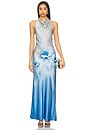 view 1 of 3 Lyla Dress in Blue Magnolia Print