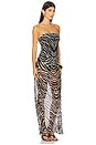 view 2 of 3 Raya Dress With Bodysuit in Zebra Print