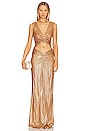 view 4 of 4 Uma Twisted Skirt in Gold