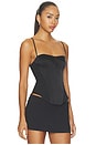 view 2 of 4 Lotus Mesh Side Corset Top in Black