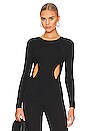 view 1 of 4 The Charlie Slit Knit Top in Black
