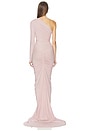 view 3 of 3 One Sleeve Ruched Gown in Blush