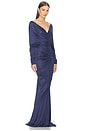 view 2 of 3 V Neck Ruched Gown in Abysse
