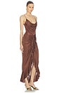 view 2 of 3 Ruffle Strappy Long Dress in Bronze