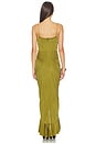 view 3 of 3 Ruffle Strappy Long Dress in Vert Militaire
