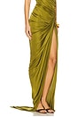 view 2 of 6 Draped Asymmetric Skirt in Vert Militaire