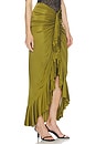 view 2 of 6 Ruffle Long Skirt in Vert Militaire
