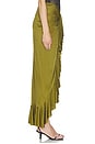 view 3 of 6 Ruffle Long Skirt in Vert Militaire
