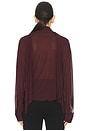 view 3 of 4 BLUSA CON CUELLO DRAPEADO in Burgundy