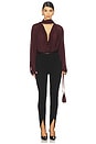 view 4 of 4 BLUSA CON CUELLO DRAPEADO in Burgundy