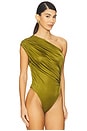 view 3 of 5 BODY DRAPEADO ASSIMÉTRICO in Vert Militaire